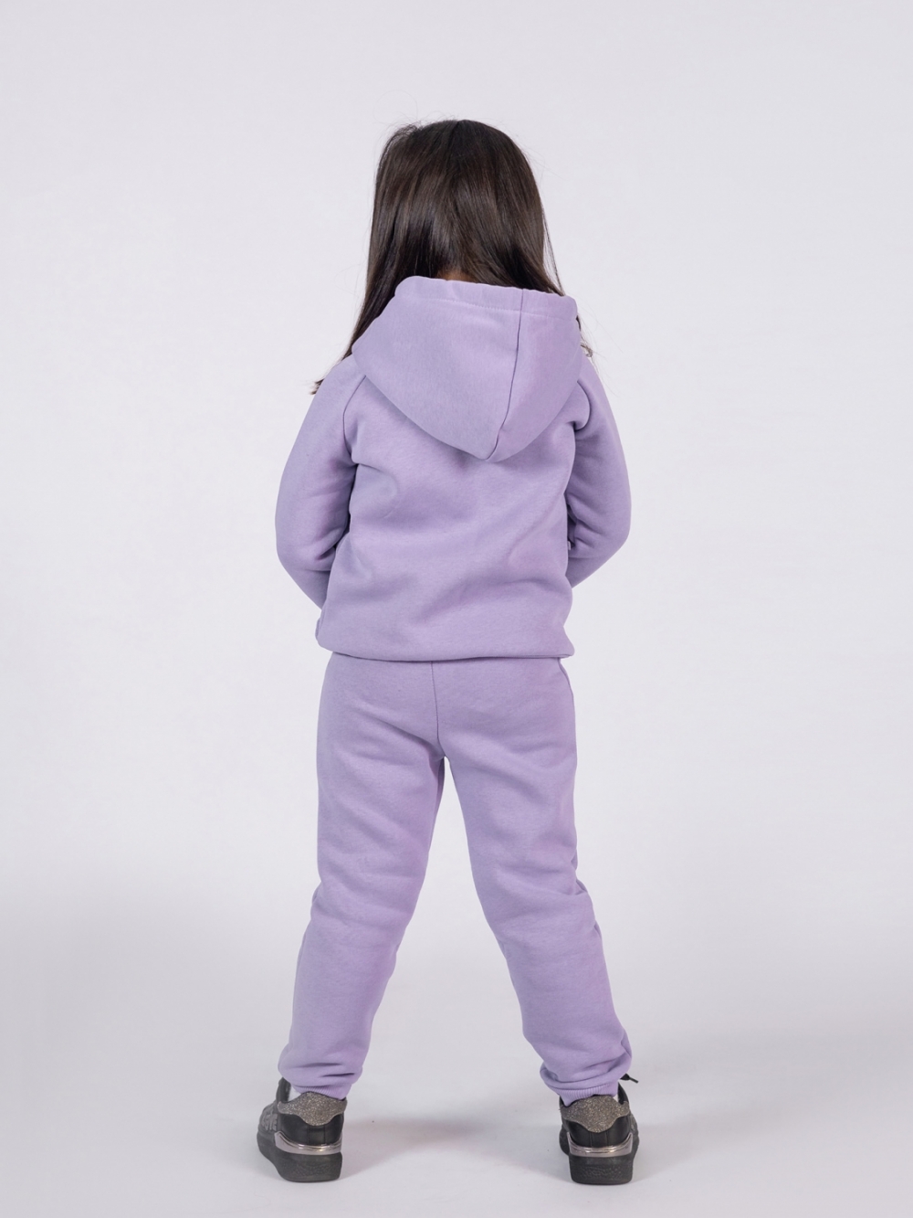 296-СР. Свитшот с капюшоном  + Штаны, хлопок 65%, 35% ПЭ, 3-х нитка (начес) сирень 146,152,158