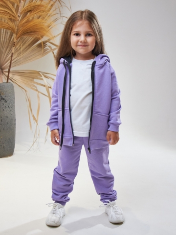 Купить оптом 328-Л. Костюм детский  на молнии, лиловый, хлопок 65%, 35% ПЭ, 3-х нитка без начеса 80,86,92 в Кирове