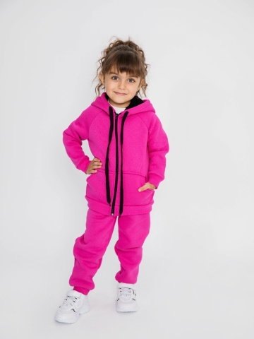 Купить оптом 319-Ф. Костюм детский на молнии, фуксия, хлопок 65%, 35% ПЭ, 3-х нитка (начес) 98,104,110,116 в Кирове