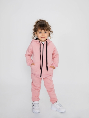 Купить оптом 319-П. Костюм детский на молнии, пудра, хлопок 65%, 35% ПЭ, 3-х нитка (начес) 98,104,110,116 в Кирове