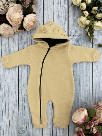 Купить оптом 308-СЛ. Комбинезон с капюшоном, хлопок 65%, 35% ПЭ, 3-х нитка с начесом + интерлок 62,68,74,80 в Кирове