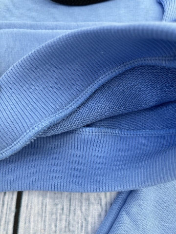 311-Г. Свитшот с капюшоном + Штаны, хлопок 65%, 35% ПЭ, 3-х нитка ( без начеса) голубой 80,86,92